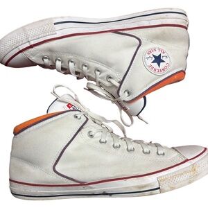 Converse CTAS Mid Top White Red Blue Sneakers Men's Size 13 Women's 15